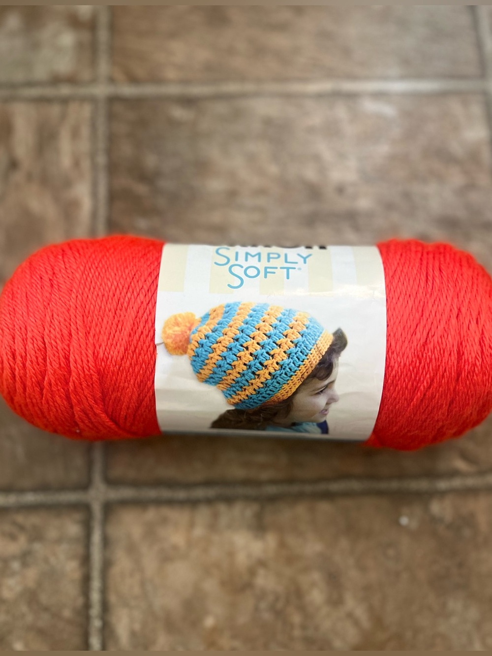 Caron Simply Soft Orange Yarn NWT 6oz 315yds Acrylic